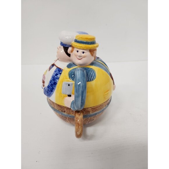 VTG Department 56 Three Men in a Tub Nesting Teapot and Cup Set Ceramic Kitsch - Picture 8 of 15